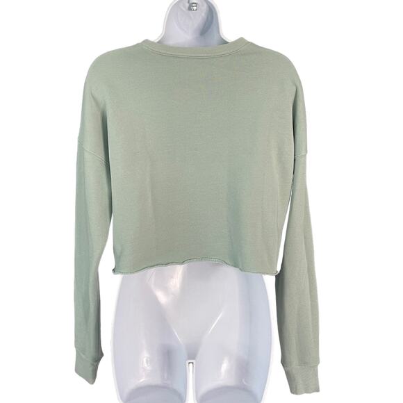Always Tired Graphic Sweatshirt Cropped Medium Light Green - Picture 2 of 4